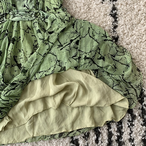 Maison Mayle 100% Silk Sleeveless Belted Green Dress Size 4 - Picture 7 of 9